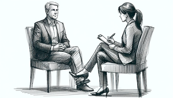 Ilustration of an interview