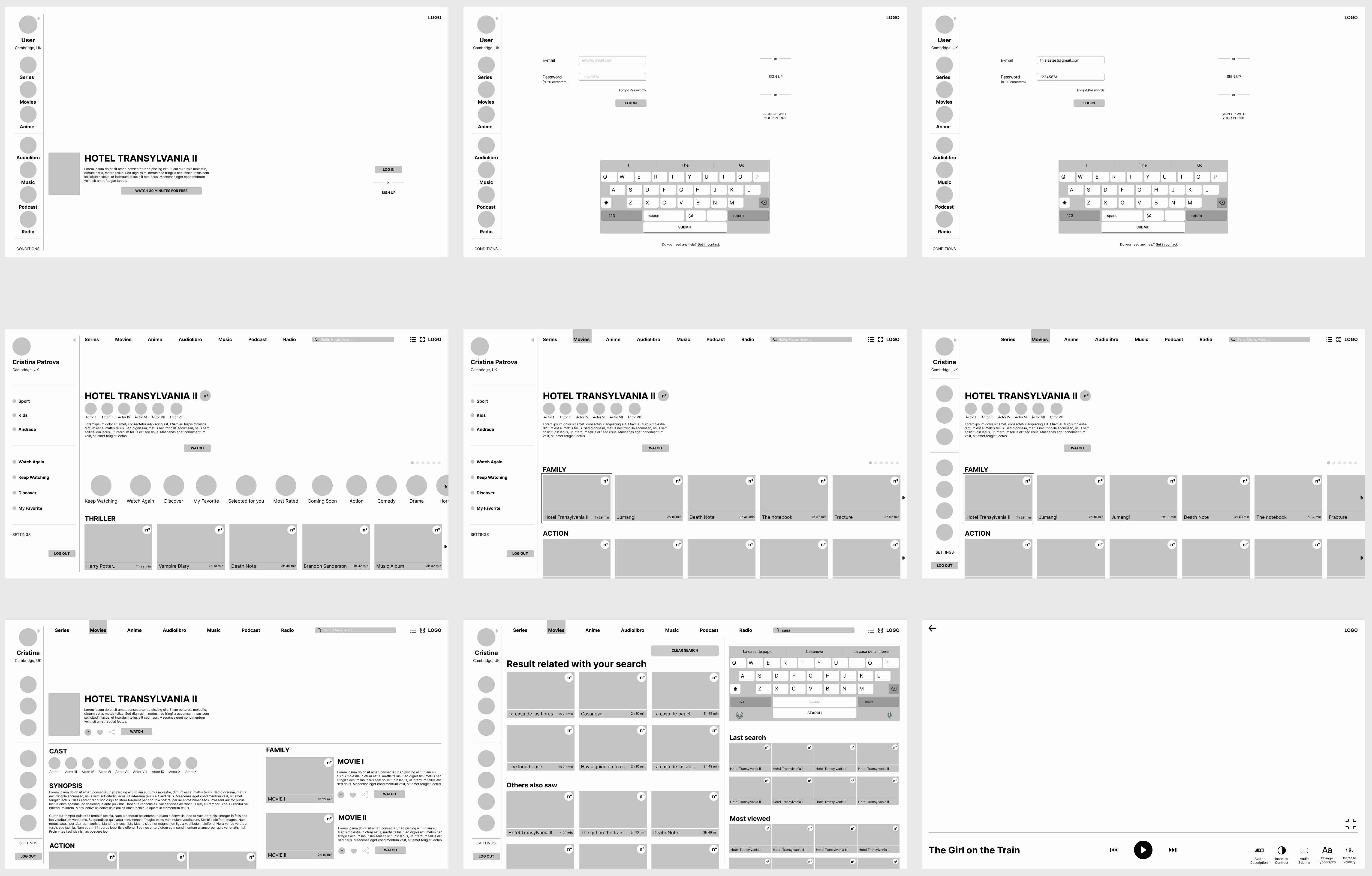 Low-fidelity prototype for OhClack