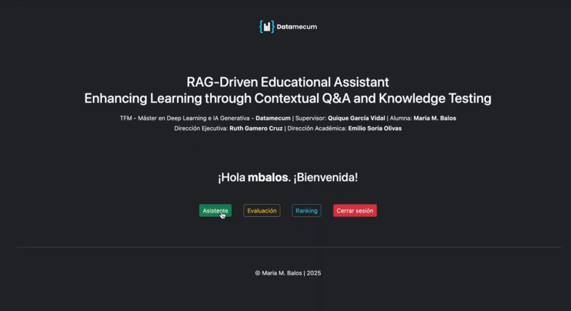 RAG-Driven Educational Assistant app interface and leaderboard.